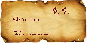 Vén Irma névjegykártya