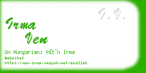 irma ven business card